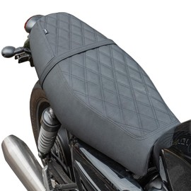 Motorcycle Complete Seat One-Piece Front Driver Rear Passenger Saddle Cushion Pillion Pad Compatible with Street Twin 2016-2022 Speed Twin 900 2023-2024, Black Diamond