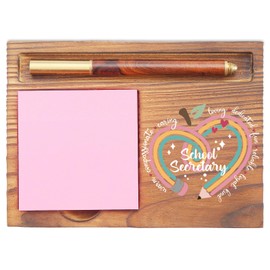 School Secretary Gift Sticky Note Holder, Inspirational Desk Organizer Gifts for School Secretaries, Administrative Professionals, Teacher Appreciation EDP168