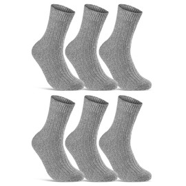 Sockenkauf24 6 Pairs Norwegian Socks with Wool in Black, Grey or Anthracite Men's Socks – AD220 - 39-42