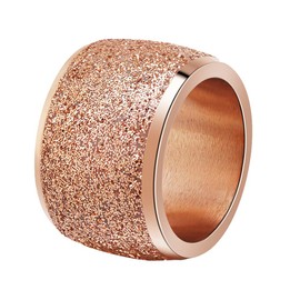 PAURO Women's 16 mm Exfoliating Rings Stainless Steel, Stainless Steel