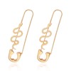 Snake Earrings for Women Gold Safety Pin Hoop Earrings Paper