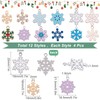 SUNNYCLUE 1 Box 48Pcs 12Styles Snowflake Charms Christmas Enamel Charm