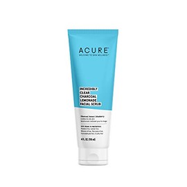 ACURE Incredibly Clear Charcoal Lemonade Facial Scrub | 100% Vegan | For Oily to Normal & Acne Prone Skin | Charcoal, Lemon & Blueberry - Exfoliates & Detoxifies | 4 Fl Oz (Packaging May Vary)