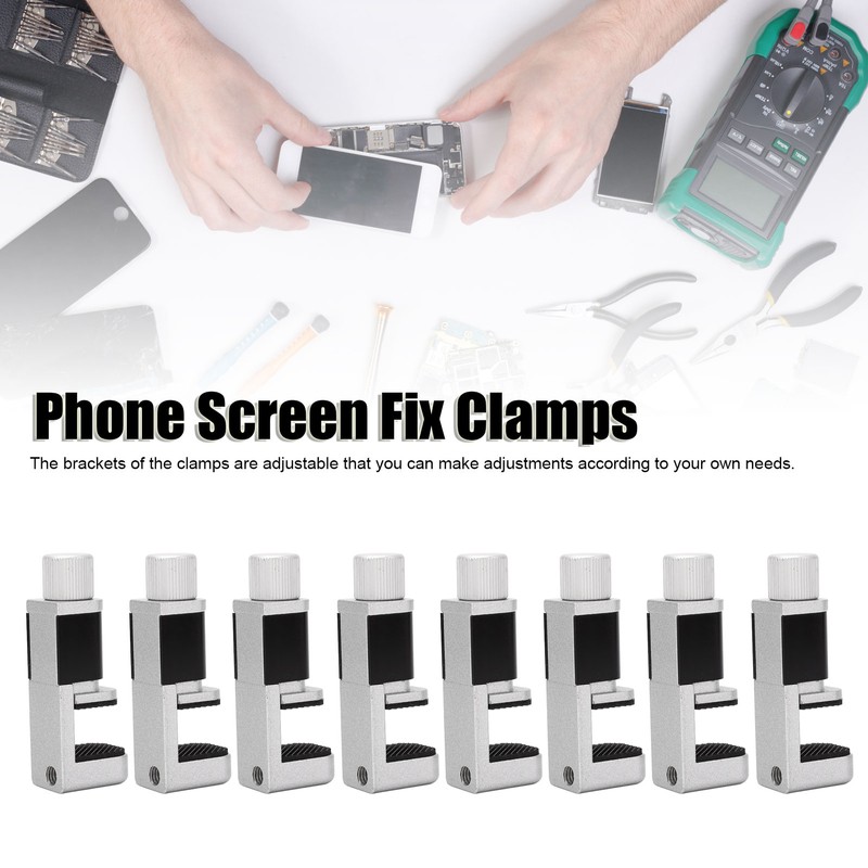 8Pcs Phone LCD Repair Clamps Aluminum Alloy Bracket Adjustable Smoothly