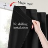 RYB HOME 100% Blackout Self Adhesive Portable Blackout Curtain, Black,