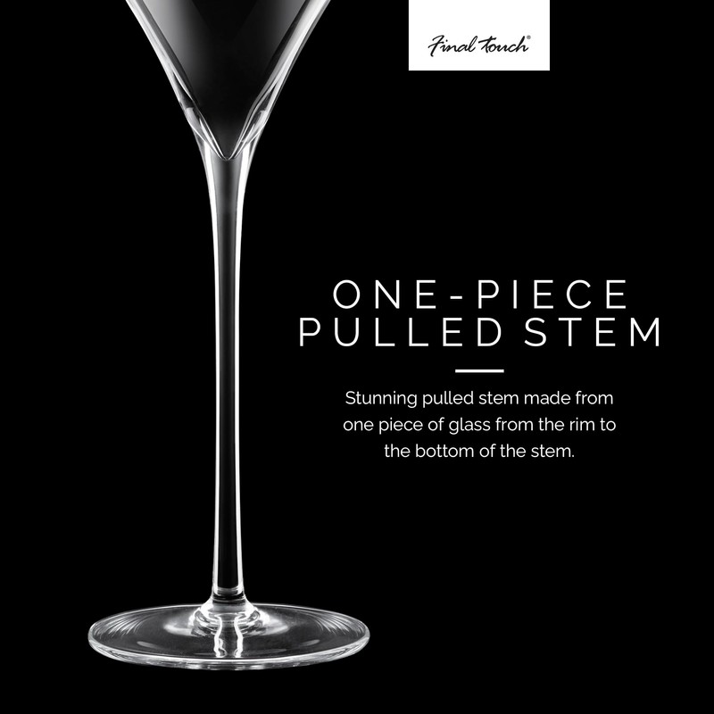 Final Touch 100% Lead-free Crystal Champagne Flutes Glasses Made with