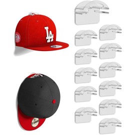 Self-Adhesive Hat Hooks (12 Pack) Wall-Mounted for Hats, Adjustable. Ideal Gift for Hat Storage & Display - Color: Transparent, Size: 24 pack