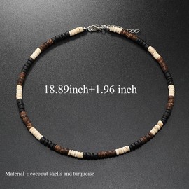 Adoshine Puka Shell Necklace for Men Surfer Necklace Seashell Chokers Beach Necklace for Women Summer Beaded Necklace Jewelry