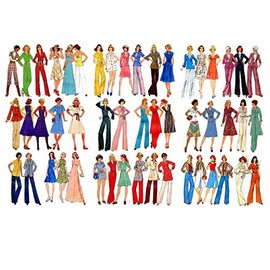 Decoupage Paper Pack (12 Sheets A4 / 20x30cm) Vintage Fashion Disco Style FLONZ Vintage Ephemera