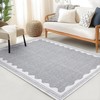 LUXLOOM Modern Bordered Area Rug 5x7 Washable Rugs Contemporary Scalloped