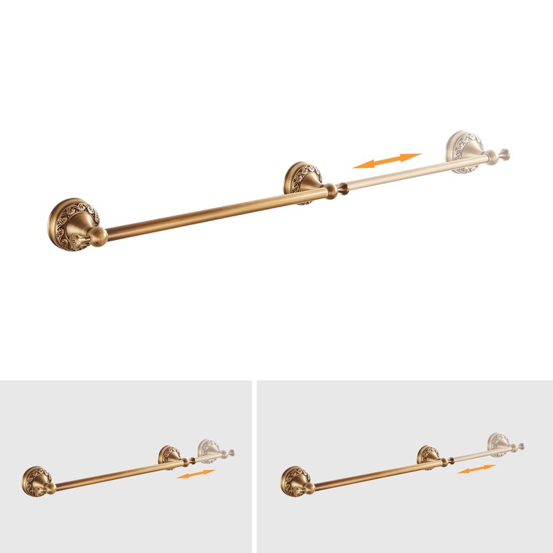 Antique Bronze Bathroom Hardware Set,Adjustable Towel Rack, Toilet Roll Paper