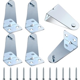 Ferraycle 8 Set Metal Hold Down Brackets 1.8 inch Silver Blinds Holder Replacements Horizontal Blind Brackets with Screws for Horizontal Shades Window Doors Home Accessories
