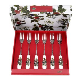 Portmeirion The Holly and The Ivy Pastry Forks, Set of 6