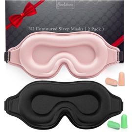 Máscara de dormir 3D BeeVines, máscaras opacas para dormir (paquete de 2)