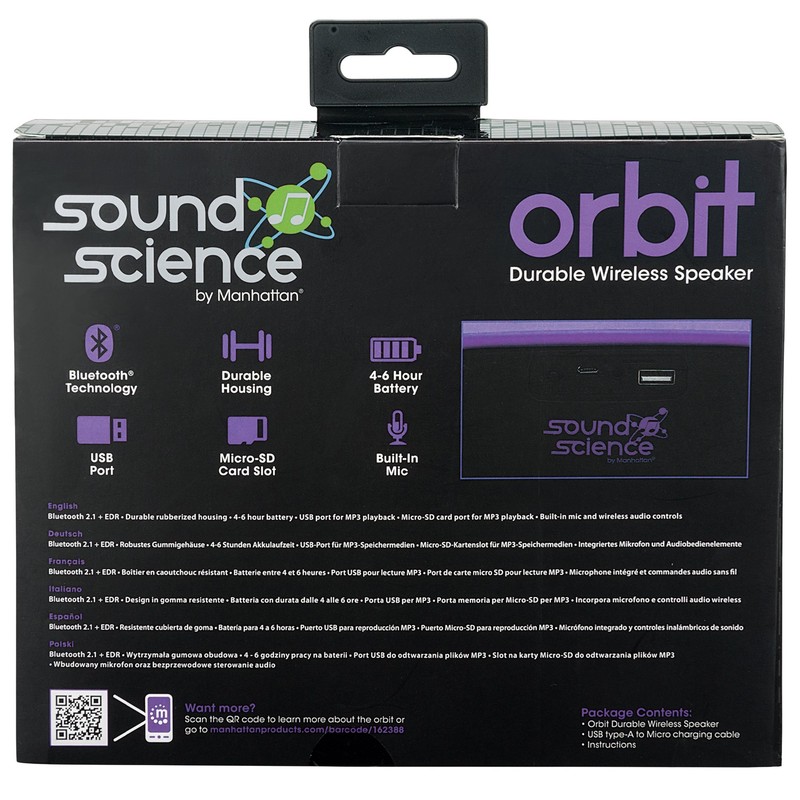 MANHATTAN Sound Science Orbit Durable Wireless Speaker (162388)
