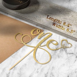 Decoración para tartas para primer cumpleaños, decoración para tartas de primer cumpleaños, letrero dorado con purpurina para el primer cumpleaños, decoraciones de primer cumpleaños para accesorios de