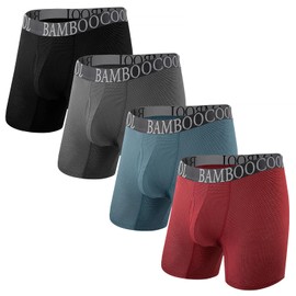 BAMBOO COOL Men's 360° Breathable Mesh Underwear Moisture-Wicking Boxer Briefs Cooling Performance,Multipack
