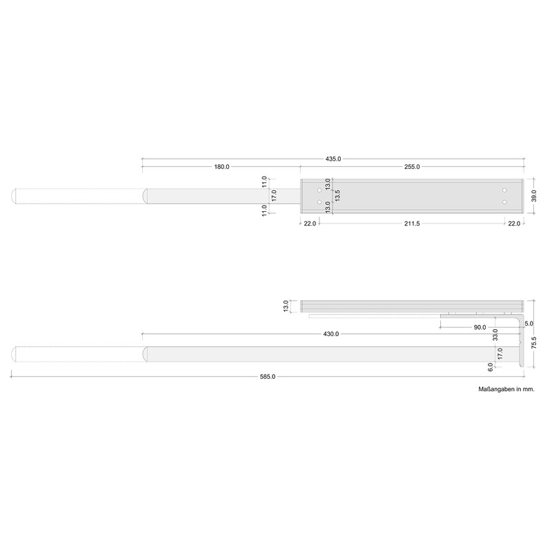 Gedotec Hostel Towel Rail Extendible 1 Arm 1 Piece Towel