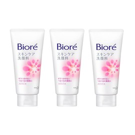 Biore Skin Care Facial Cleanser, Scrub, 4.6 oz (130 g), Set of 3