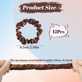 12Pcs Hair Ties, Mixed Color Ponytail Holders Silk Hair Ties No Damage Hair Tie Bracelets Stretch Hair Bobbles for Women Girls Thin/Thick/Medium/Long Hair