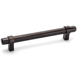 Cosmas 5 Pack 161-160ORB Oil Rubbed Bronze Euro Style Cabinet Bar Handle Pull - 6-5/16" Hole Centers