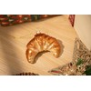 2 Count Hand Blown Glass Croissant Bread Christmas Ornaments for