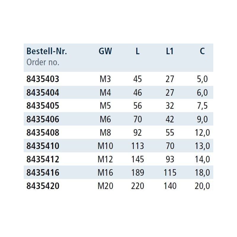 Hook Screw with Right Thread M8, Stainless Steel AISI 316/A4