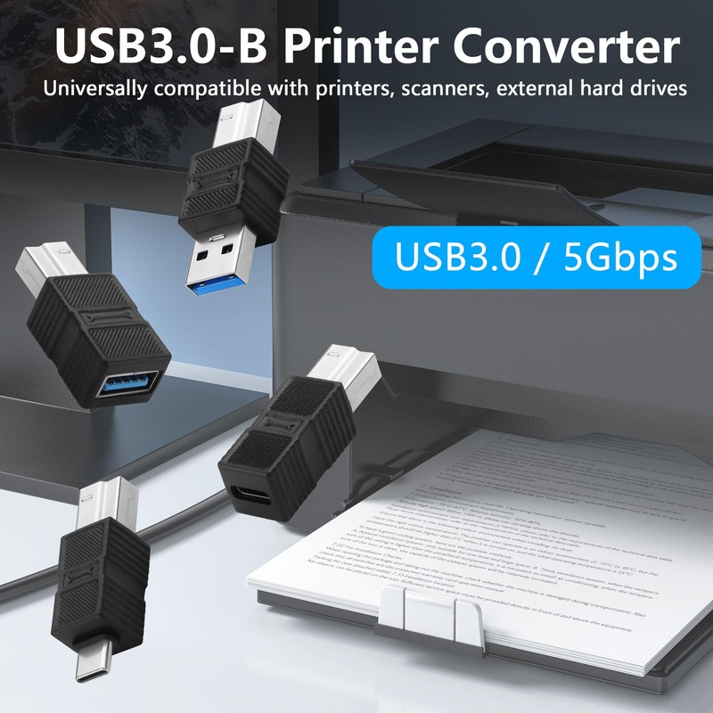 CERRXIAN USB 3.0 Type C Female to Type B Male
