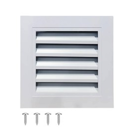 Gable Vent with Screen - 10" X 10" Aluminum Attic Vent Square Louvered Vent Cover - White Wall Vent Systems for Home Ceiling Shed Bathroom Garage
