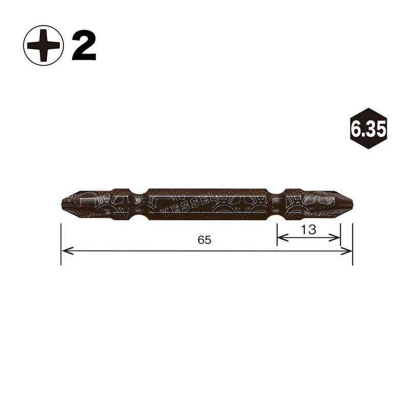 Vessel RB5P2065-BL Rib Bit BL Double Ended + 0.08 x