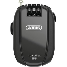 ABUS Combiflex Cable Lock - Lock for securing skis, Helmet, pram and Luggage - Trip 65-65 cm Long - 3 mm Thick - with Number Code - Black