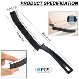 Spaltreinigungsbürste,6 Stücke Multifunktionale Reinigungsbürste für Fugen Hartborsten Eckenreinigungsbürste Aluminiumkopf Fugenreinigungsbürste für Fenstern,Badezimmern,Küchenspülen