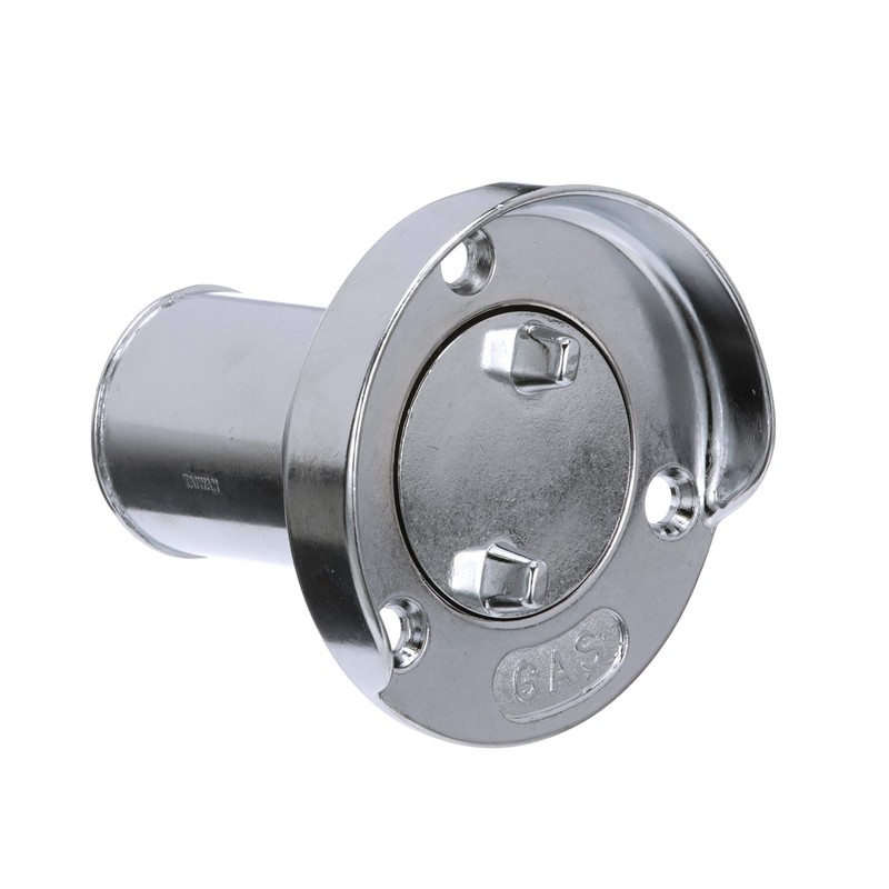 Seachoice Deck Mount Gas Fill Plate w/Cap, Chrome-Plated Zinc, Includes
