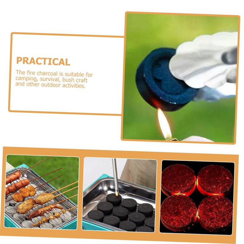 Levemolo 70pcs Portable Firewood Tablets BBQ Charcoal for Camping Outdoor