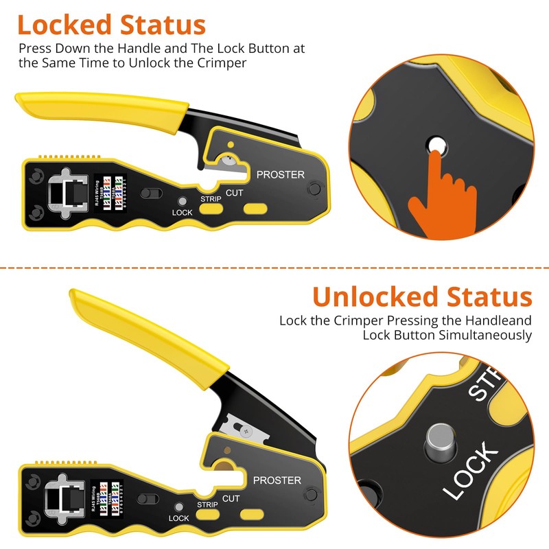 Proster RJ45 Crimp Tool Set All-in-one RJ45 Crimping Tool Kit