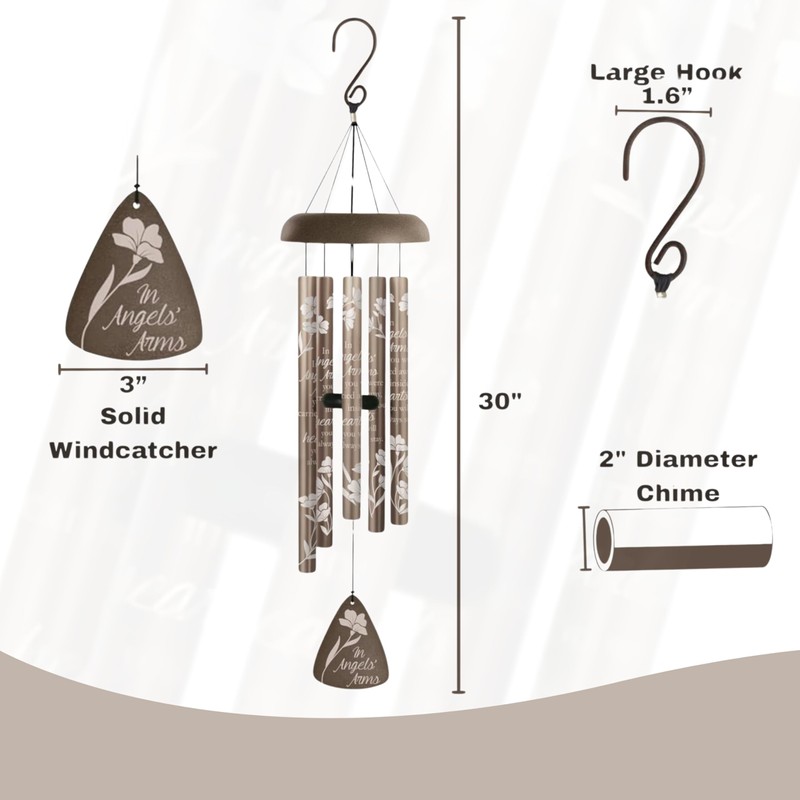 Carson 30" 'Angels' Arms' Memorial Wind Chime- Garden/Patio/Porch Outdoor Decor