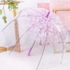 Cherry Blossoms Umbrella Cute Transparent Bubble Umbrella Clear Dome Semi-Automatic