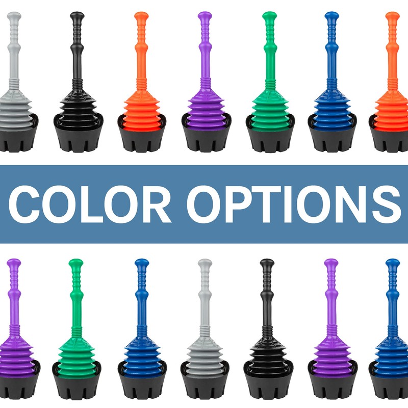 JS Jackson Supplies Blue Bellows Accordion Toilet Plunger with Black