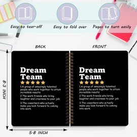 CQM Dream Team Definition Hardcover Spiral Notebooks for Work, Notebook College Ruled, Team Gifts for Employees Colleague Work Bestie Friend, Notepads Lined Travel Planner Journal for Writing