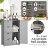 COSTWAY Bathroom Storage Cabinet, Wooden Storage Organizer with 4 Deep