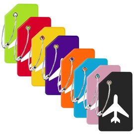 Gostwo 8 Pack Silicone Luggage Tag for Suitcases with Stainless Loop, TSA Approved, Privacy Protection Travel Essentials Bag Tags by Gostwo, Mixed Color