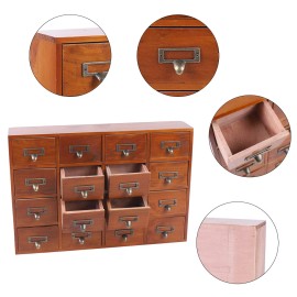 Unbranded Antique Apothecary Cabinet with 16 Drawers Wood Box Desk Drawer Organizer Box