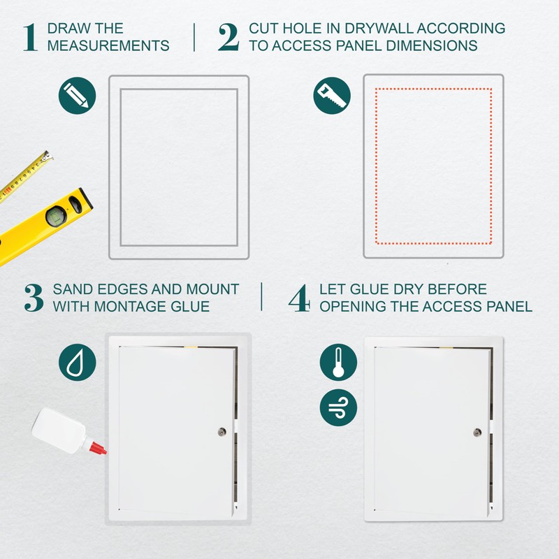 ECOPRO VENT 12" x 16" Lockable White Metal Access Panel.