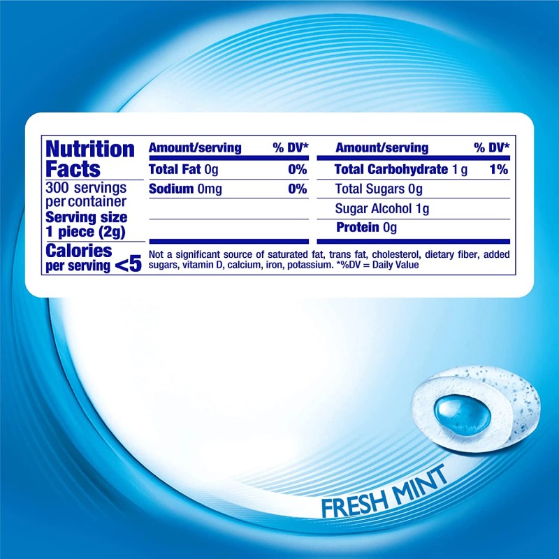 Mentos Pure Fresh Chewing Gum with Xylitol, Fresh Mint, 50