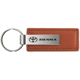 Au-TOMOTIVE GOLD Rectangular Leather Key Chain for Toyota Sienna (Brown)