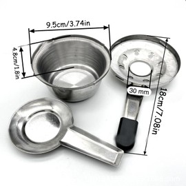 Vastsea Pack of 2 Fondue Burner, Fuel Paste Container, Portable Fondue Burner for Hot Pot, Dry Pot Cuisine, Buffet, Outdoor, Camping, Hiking (Reduced Feet Bottom)