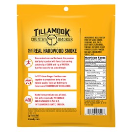 Tillamook Country Smoker Keto Friendly Zero Sugar Beef Jerky, Original, 2.2 Ounce (Pack of 4)
