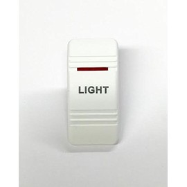 Euro Rocker Switch Cover with Text, White with Red Lens. Contura III, Fits Carling, Cole Hersee, Blue seas (Light (1 Lens))