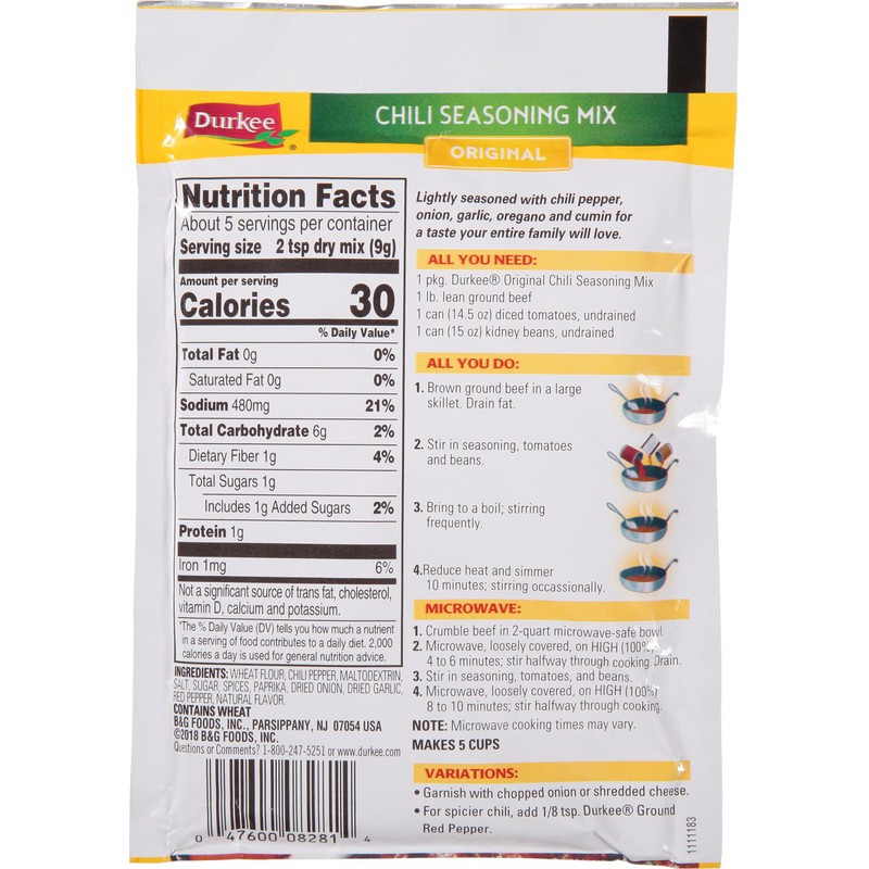 Durkee Chili Seasoning Mix, 1.75 Ounce Packets (Pack of 12)