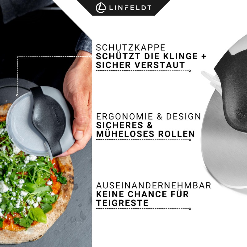 LINFELDT® Pizza Wheel Stainless Steel - Sharp with Blade Guard